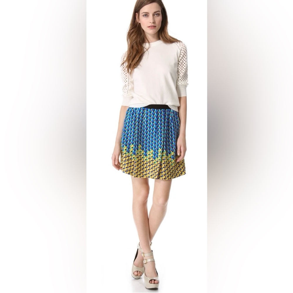 Marc by Marc Jacobs paradoxical print pleated silk skirt size 8
